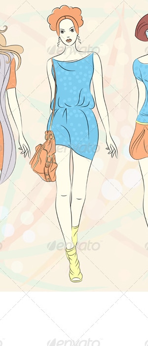Vector Beautiful Fashion Girls Top Models, Vectors | GraphicRiver