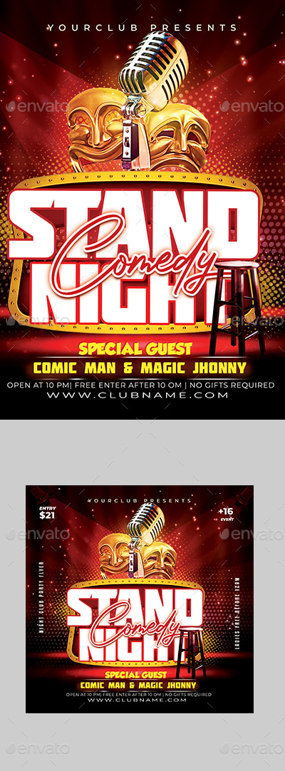 Comedy Flyer, Print Templates | GraphicRiver