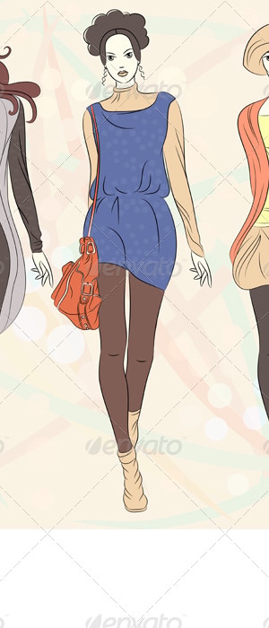 Vector Beautiful Fashion Girls Top Models , Vectors | GraphicRiver