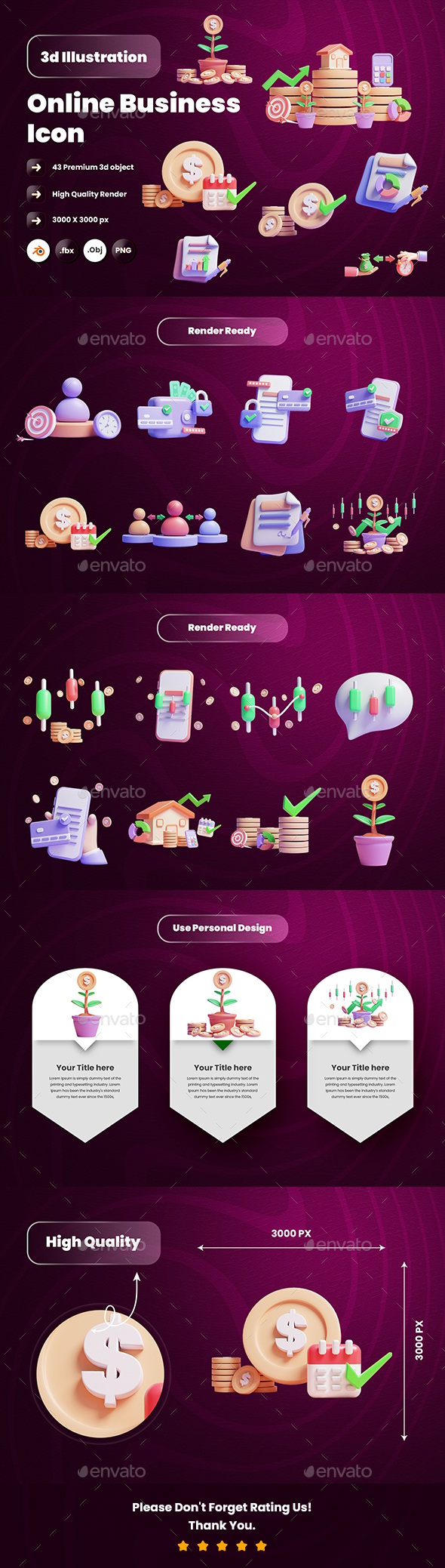 Online marketing 3d Illustration Icon Pack, Graphics | GraphicRiver