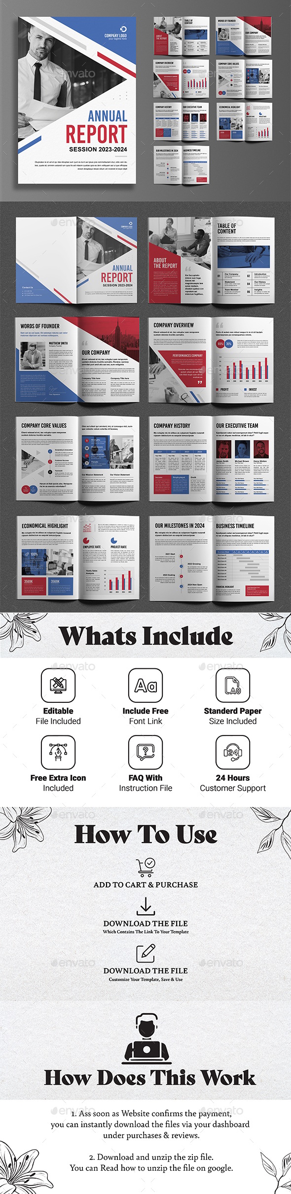 Annual Report 2024 Layout, Print Templates | GraphicRiver