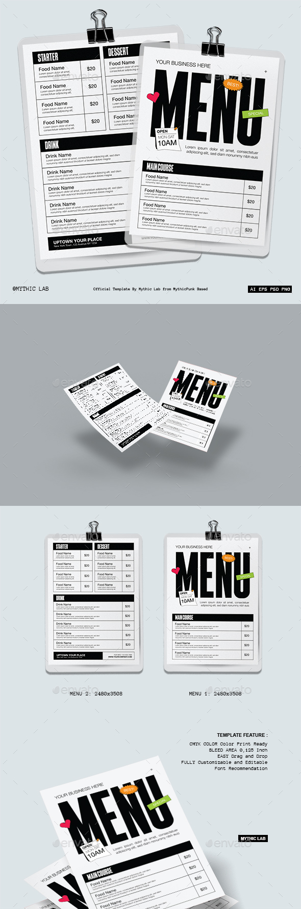 Simple Cafe Menu, Print Templates | GraphicRiver