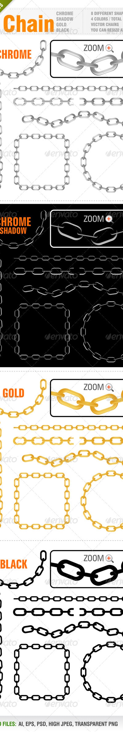 Chain Vector Set, Vectors | GraphicRiver