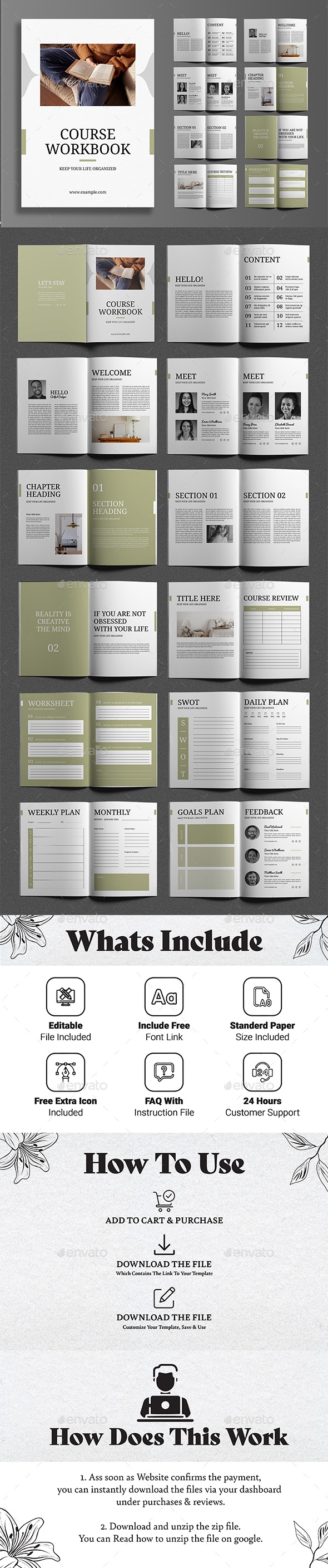 Course Workbook Template, Print Templates | GraphicRiver