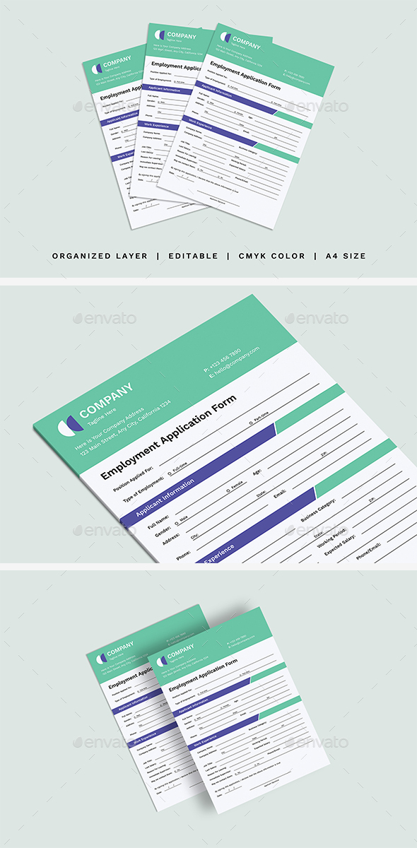 Job Application Form Template, Print Templates | GraphicRiver