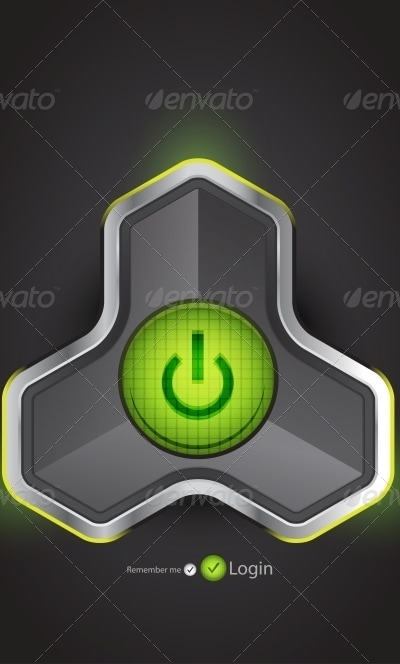Vector Futuristic Power Button, Vectors | GraphicRiver