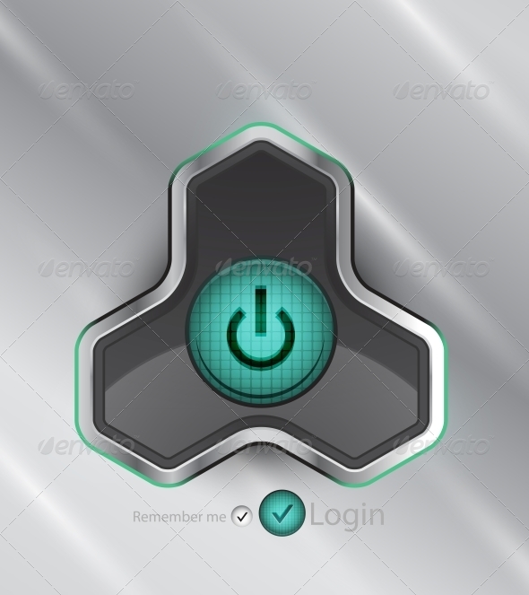 Vector Futuristic Power Button, Vectors | GraphicRiver