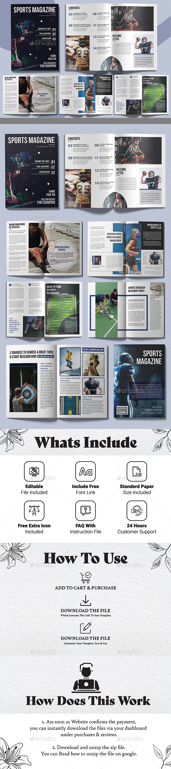 Sports Magazine Layout Design, Print Templates | GraphicRiver