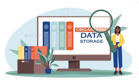 Organizing Data Storage Vector Concept, Vectors | GraphicRiver