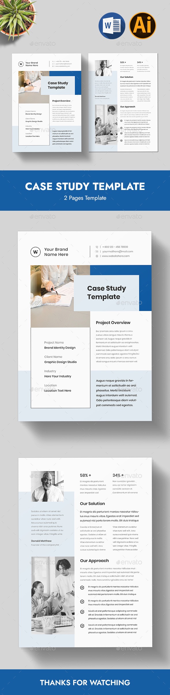 Case Study Template, Print Templates | GraphicRiver