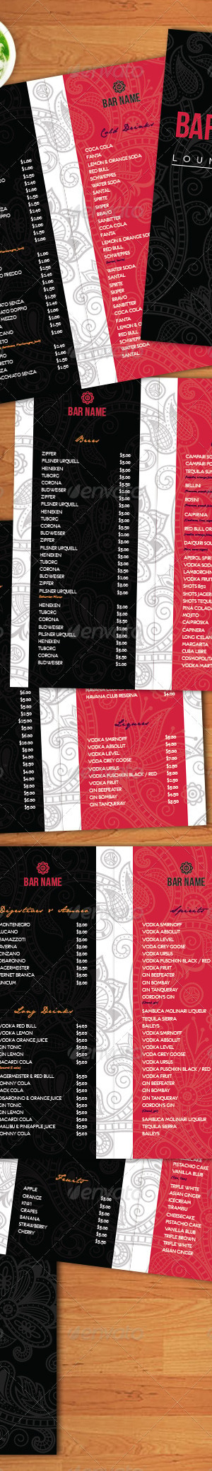 Lounge Bar Menu Template, Print Templates | GraphicRiver