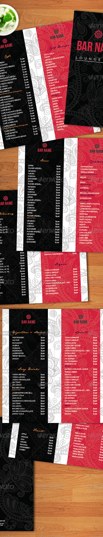 Lounge Bar Menu Template, Print Templates | GraphicRiver