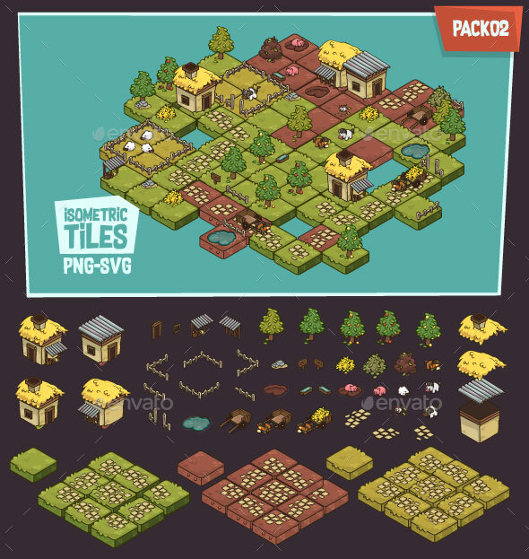Isometric Tiles - Pack 02, Game Assets | GraphicRiver