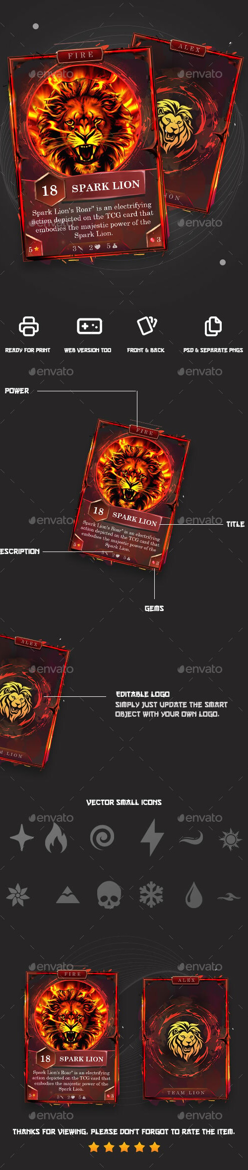 Trading Card Game Template, Game Assets | GraphicRiver