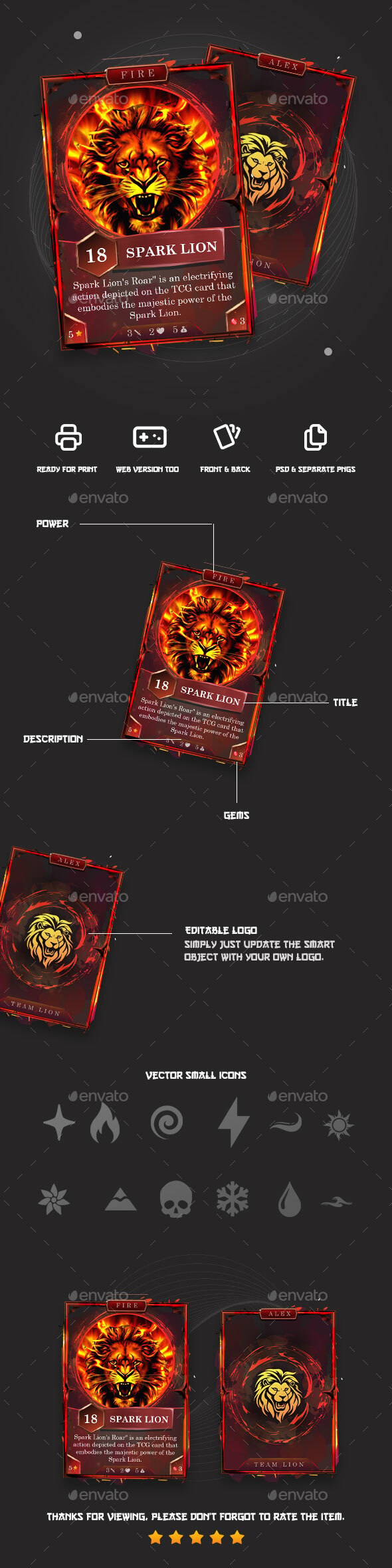 Trading Card Game Template, Game Assets GraphicRiver