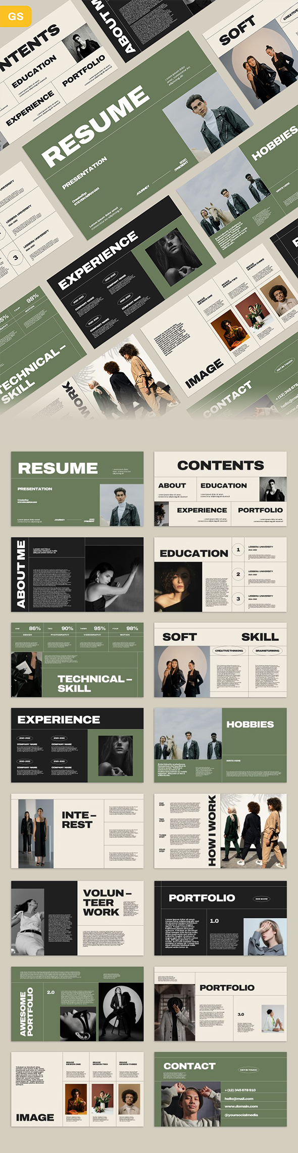 Resume Google Slides Template, Presentation Templates GraphicRiver