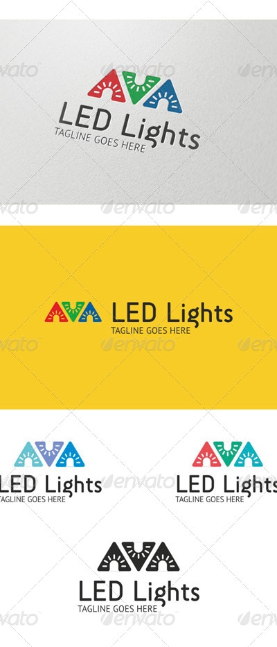 Led Lights Logo Template, Logo Templates | GraphicRiver