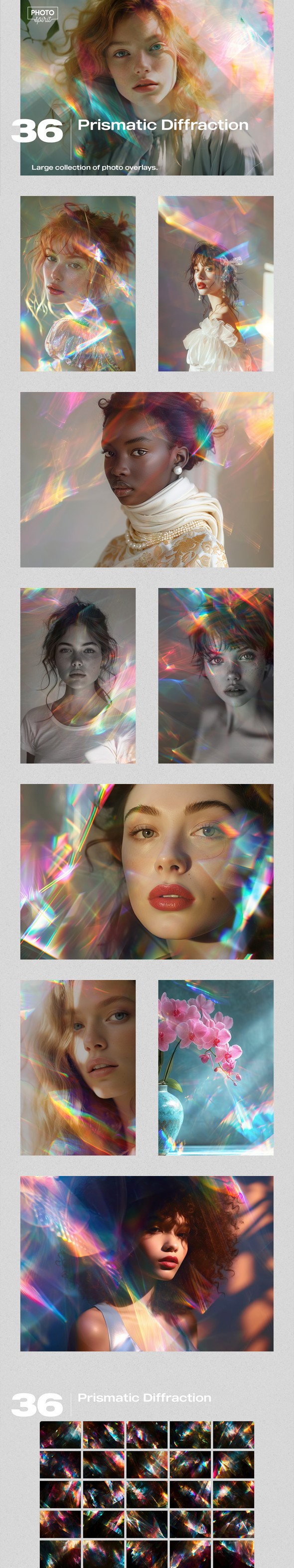 36 Prismatic Diffraction Effect Photo Overlays, Add-ons | GraphicRiver