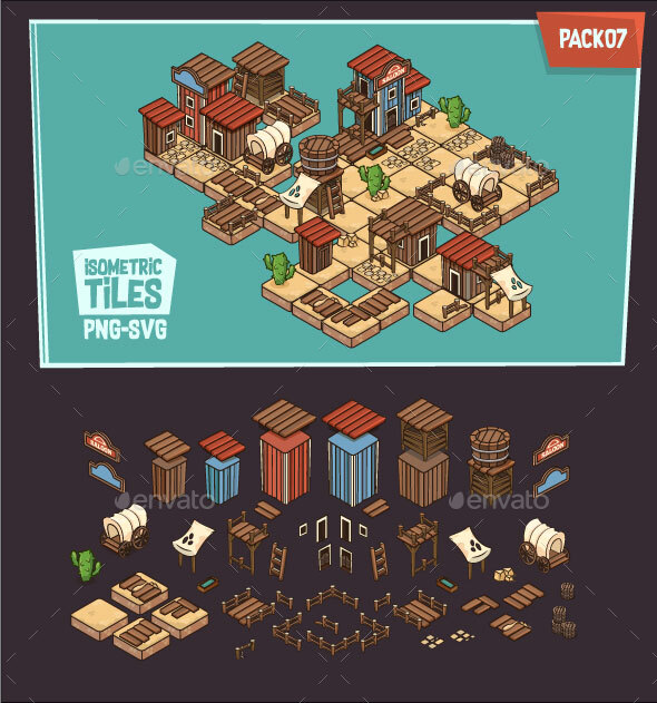 Isometric Tiles - Pack 07, Game Assets | GraphicRiver