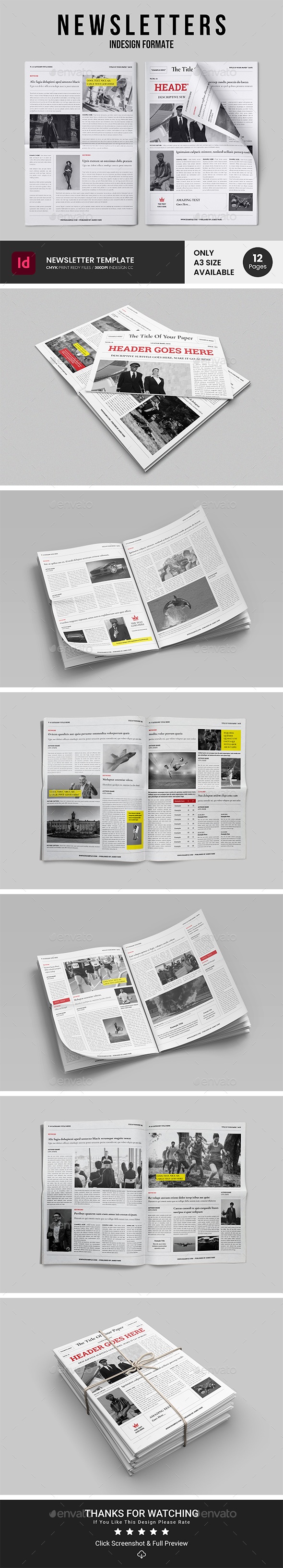 Old Style Newspaper Template, Print Templates GraphicRiver