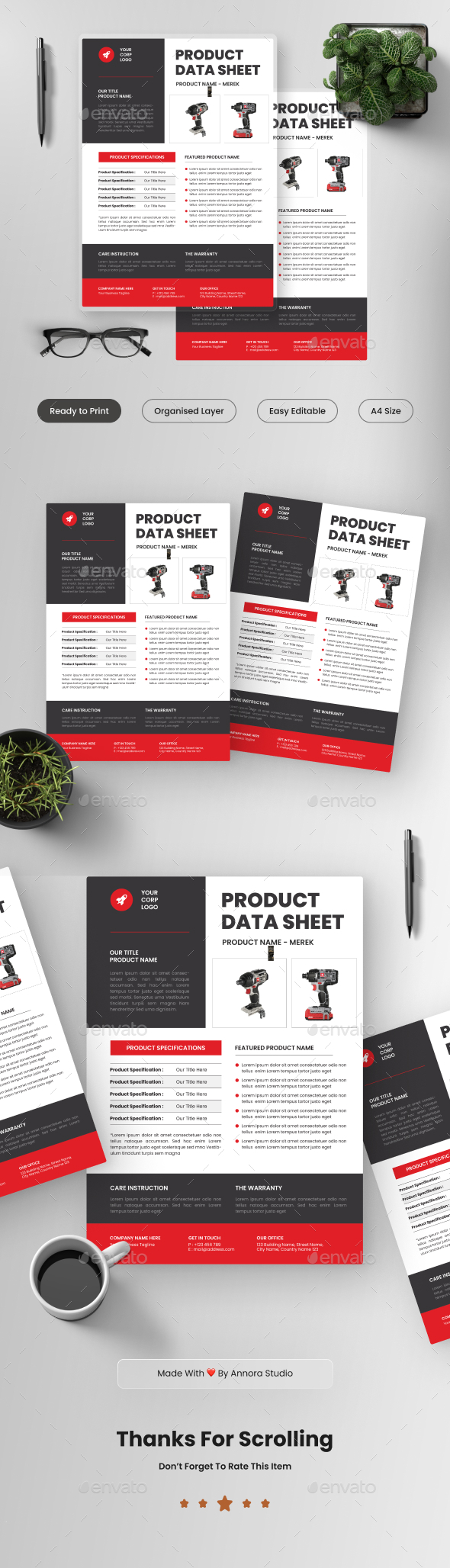 Technical Data Sheets - Flyers Print Templates