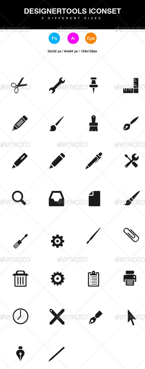 Designer Tools Iconset, Icons | GraphicRiver