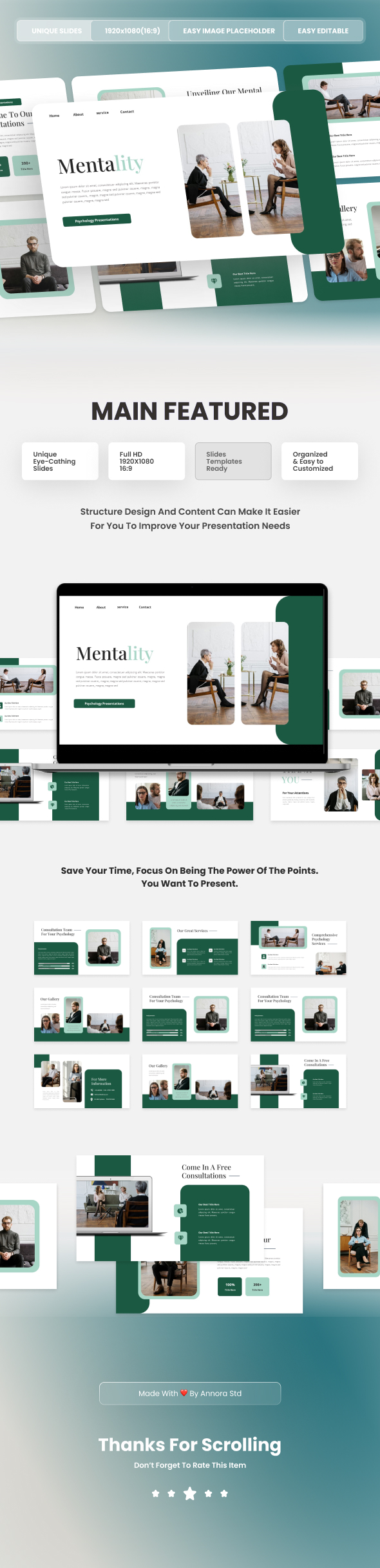 Mentality Psychology Keynote Presentation, Presentation Templates