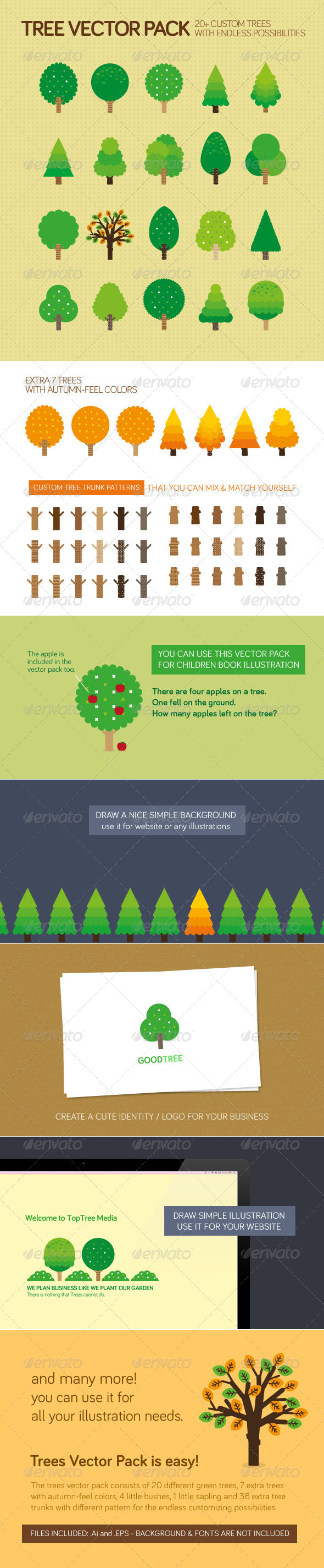 Trees Vector Pack, Vectors | GraphicRiver