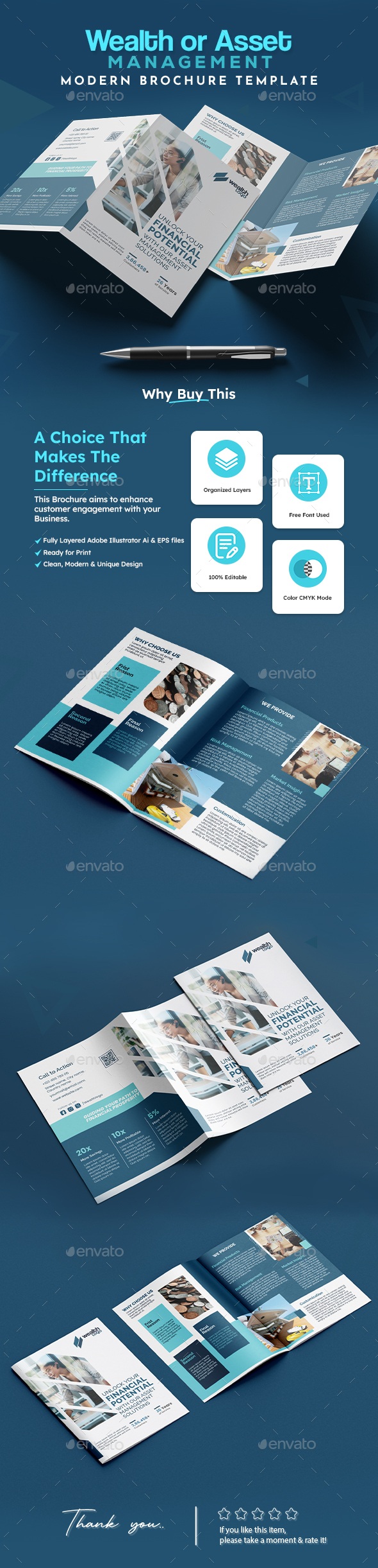 Wealth and Asset Management Bifold Brochure, Print Templates | GraphicRiver