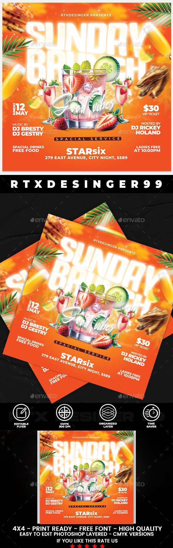Brunch Flyer, Print Templates | GraphicRiver