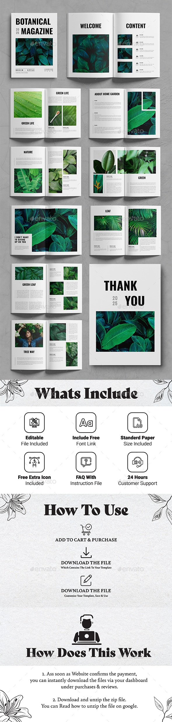 Botanical Magazine Design Template, Print Templates | GraphicRiver