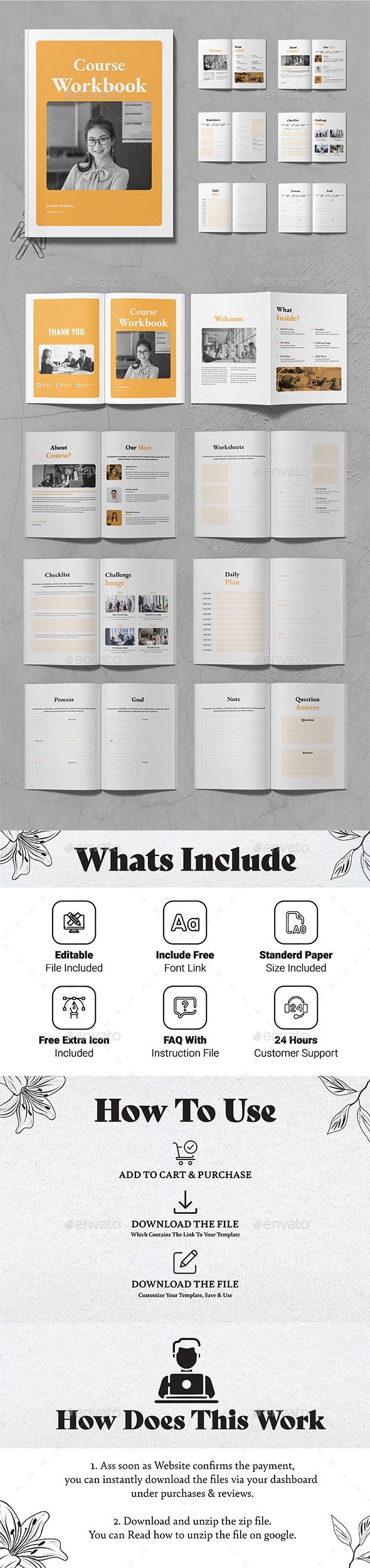 Course Workbook Template Layout, Print Templates | GraphicRiver