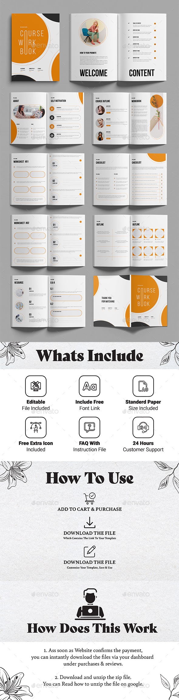 Course Workbook Layout, Print Templates | GraphicRiver
