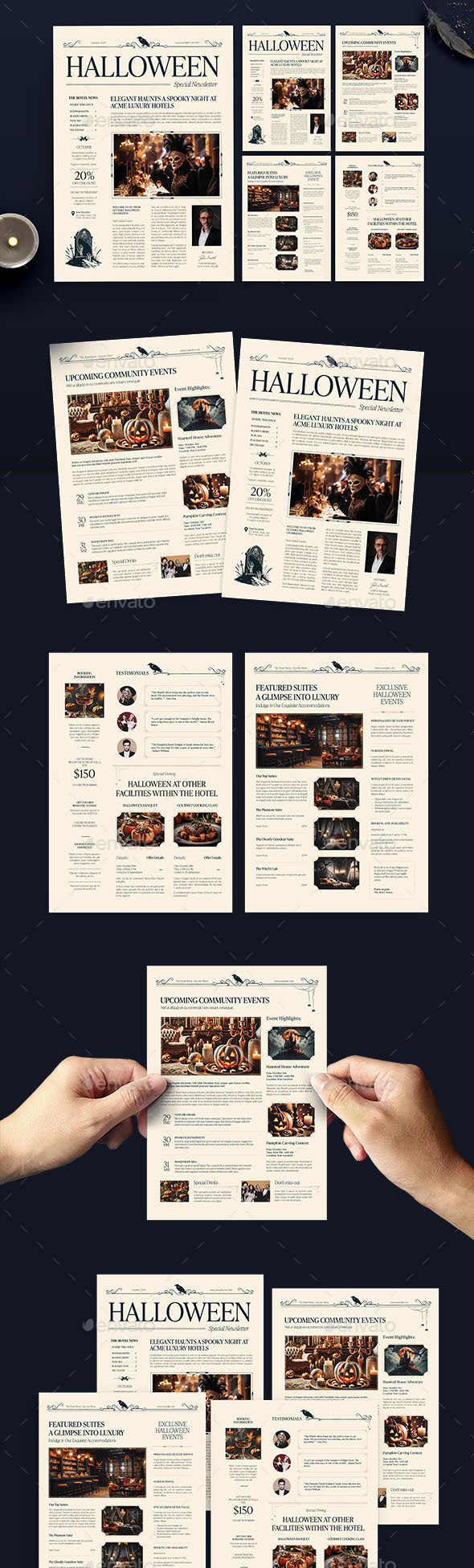 Halloween Newsletter Template, Print Templates GraphicRiver