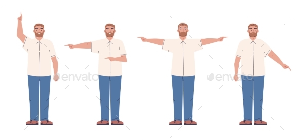 Man Pointing Direction, Vectors | GraphicRiver