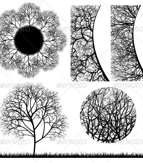 Tree Design Elements, Vectors | GraphicRiver