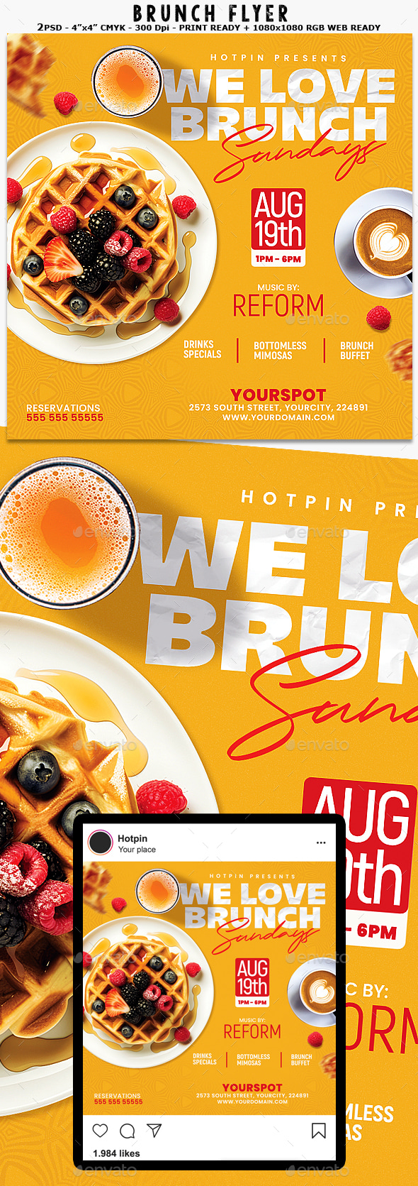 Brunch Flyer, Print Templates | GraphicRiver