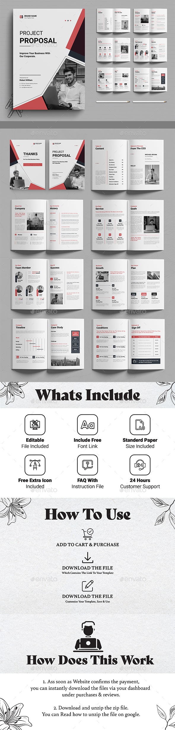 Project Proposal Layout Design Template, Print Templates | GraphicRiver