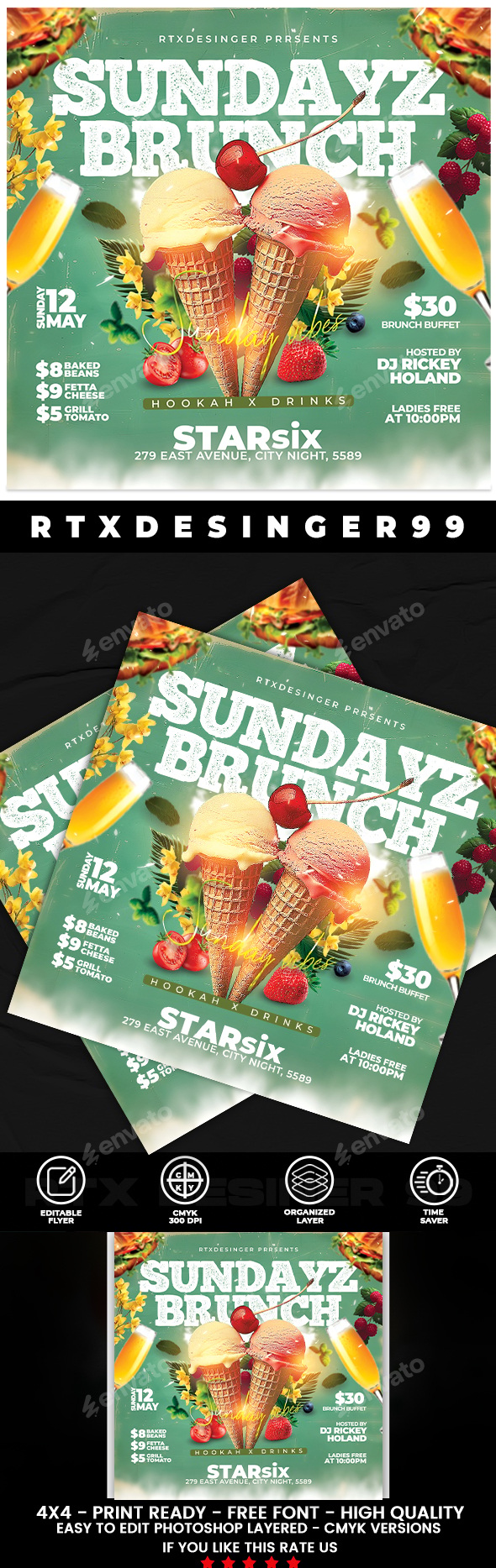Brunch Flyer, Print Templates | GraphicRiver