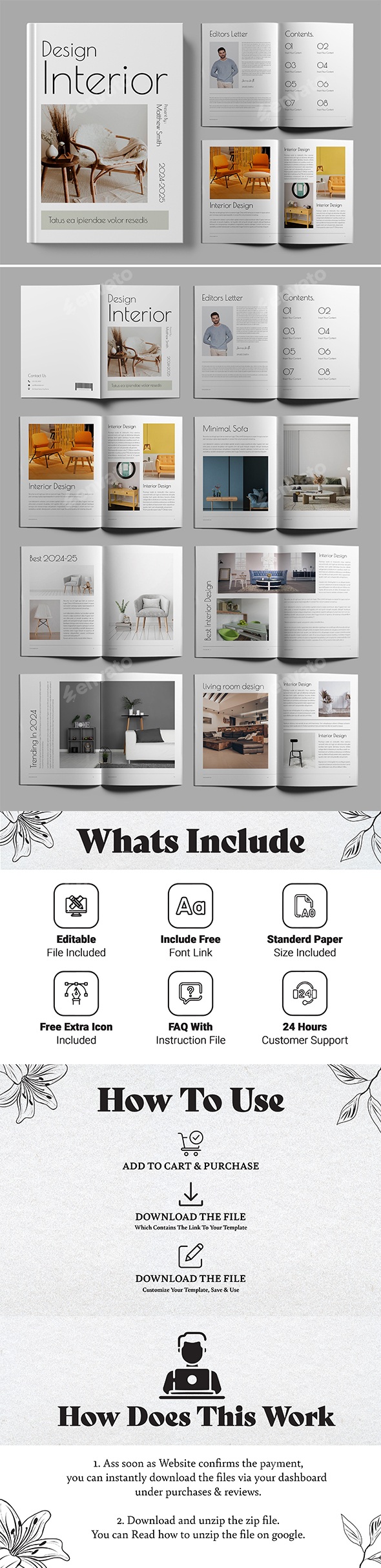 Minimal Interior Magazine, Print Templates | GraphicRiver