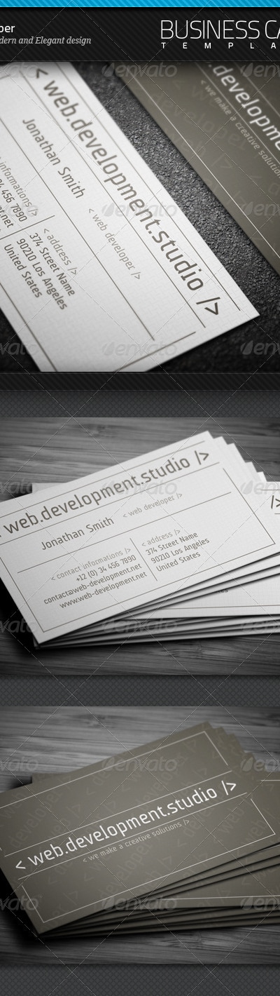 Developer Business Card, Print Templates | GraphicRiver