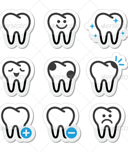 Tooth , Teeth Vector Icons Set , Vectors | GraphicRiver