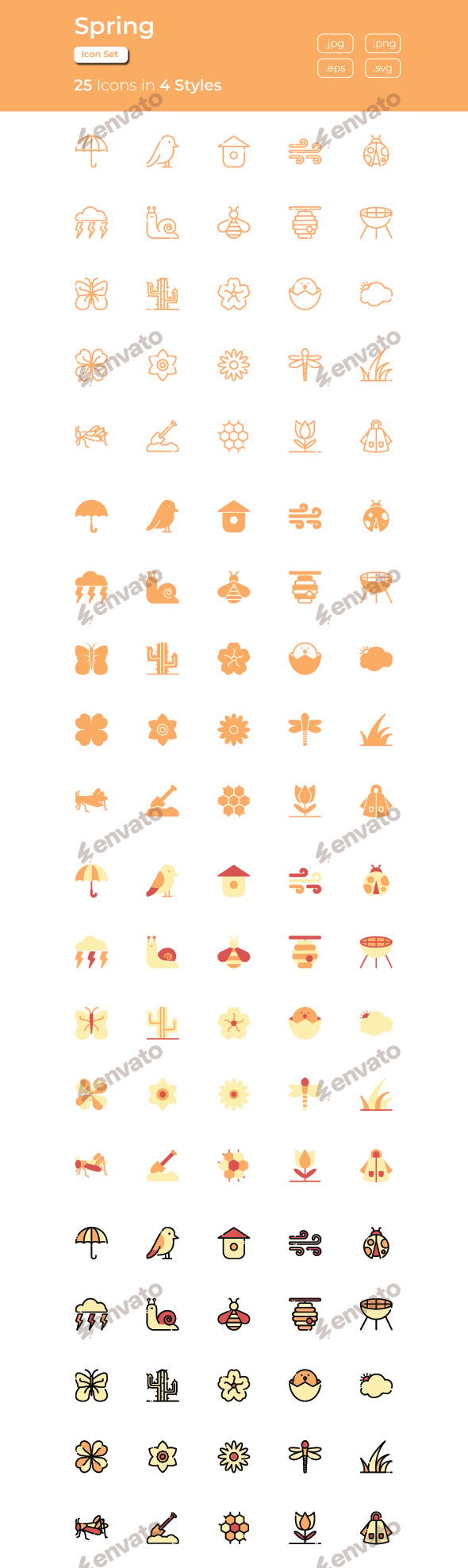 Spring Icon Set, Icons | GraphicRiver