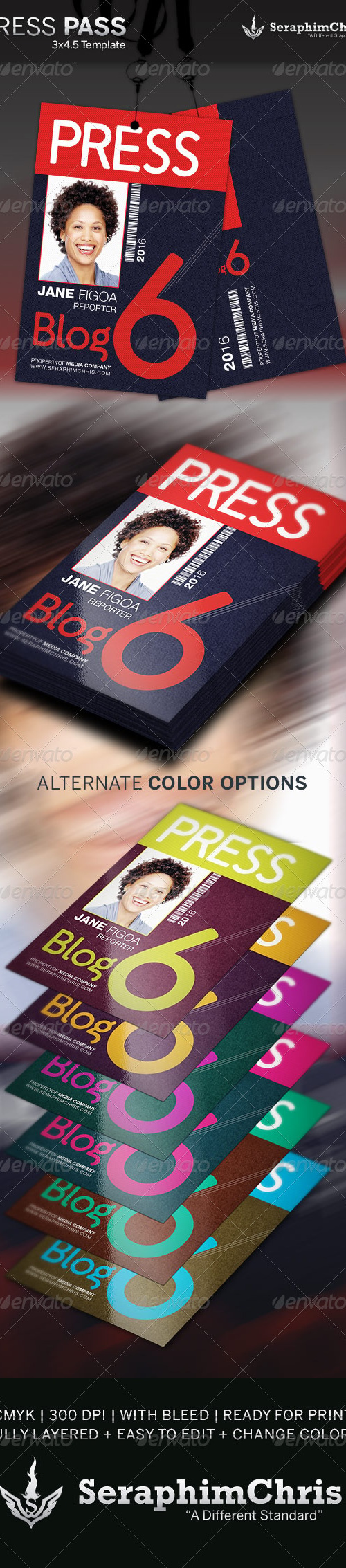 Press Pass Template 2, Print Templates GraphicRiver
