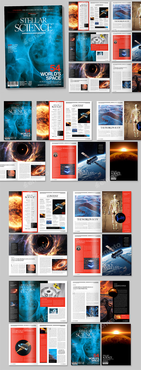 Science Magazine Template, Print Templates | GraphicRiver