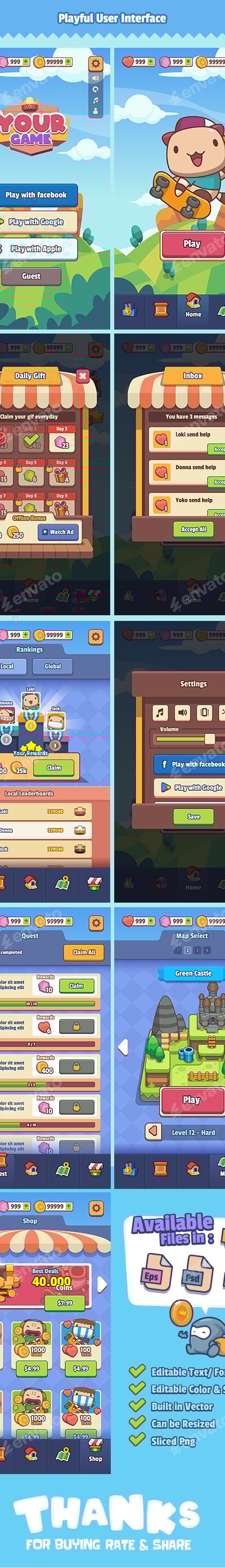 Playful Ui, Game Assets | GraphicRiver