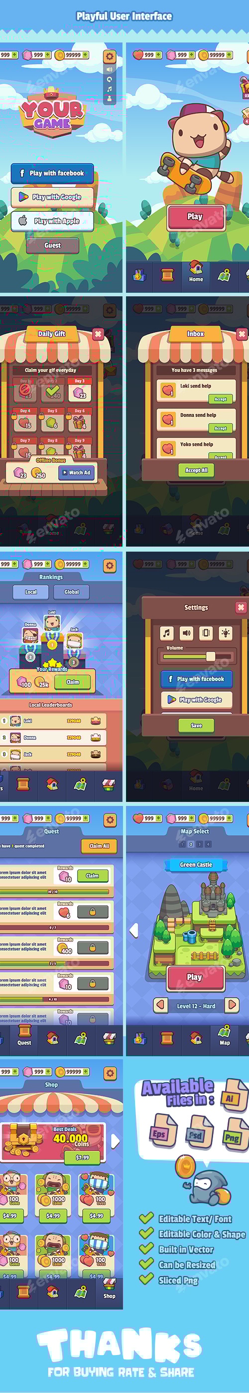 Playful Ui, Game Assets | GraphicRiver