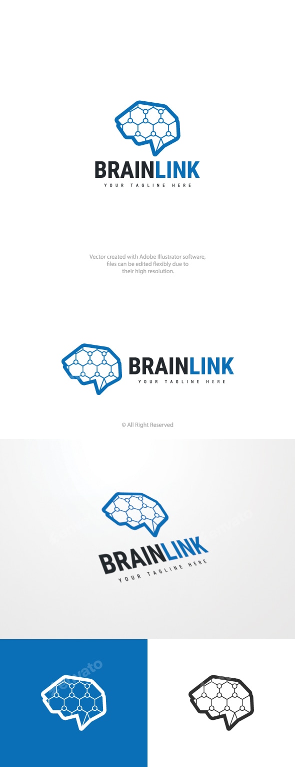 Brain Link Logo, Logo Templates | GraphicRiver