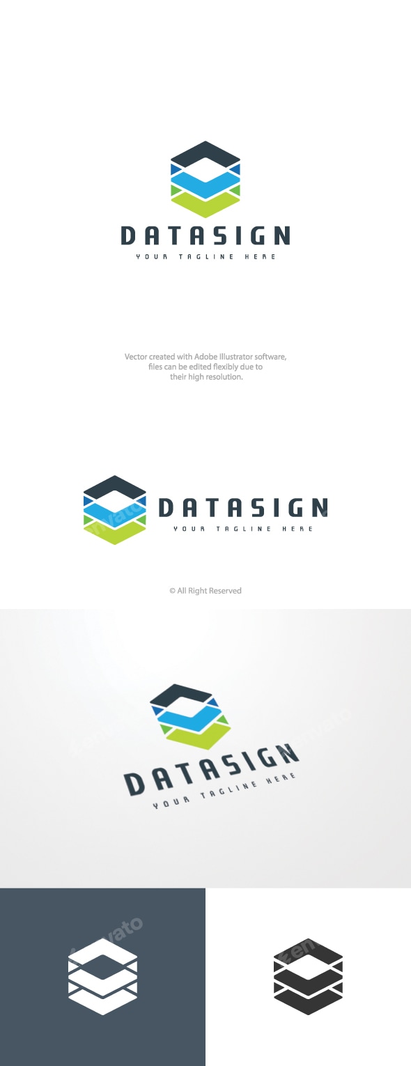 Data Sign Logo, Logo Templates | GraphicRiver