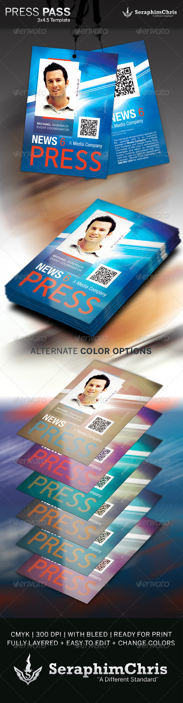 Press Pass Template 3, Print Templates GraphicRiver